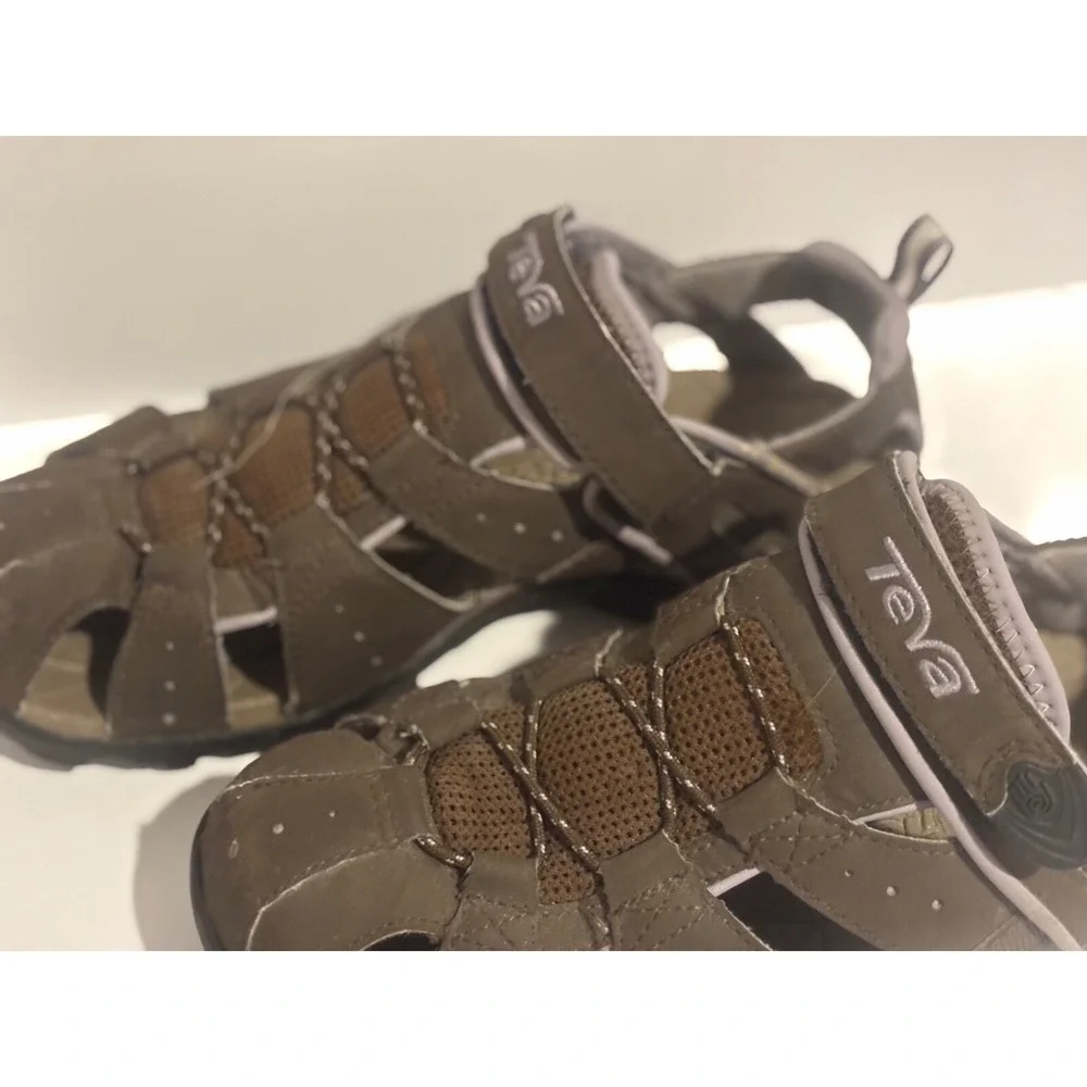 Teva Mens Forebay‎ Sport Sandals Brown Bungee Cord Hiking Trail Hook Loop Shoe 8